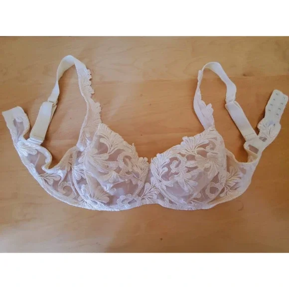 La Perla Ivory Lace Wire Free Balconette Bra Adjustable Strap Italy 34D - Picture 1 of 10